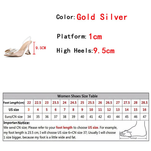 Slingback Crystal Bowknot Pumps for Women - Elegant Pointed Toe Heels for Weddings and Prom